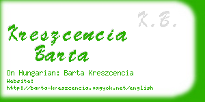 kreszcencia barta business card